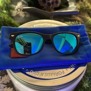 Authentic Sunglasses Ray-ban Wayfarer,Black w/ Blue Lens,Junior(Toddler)…
